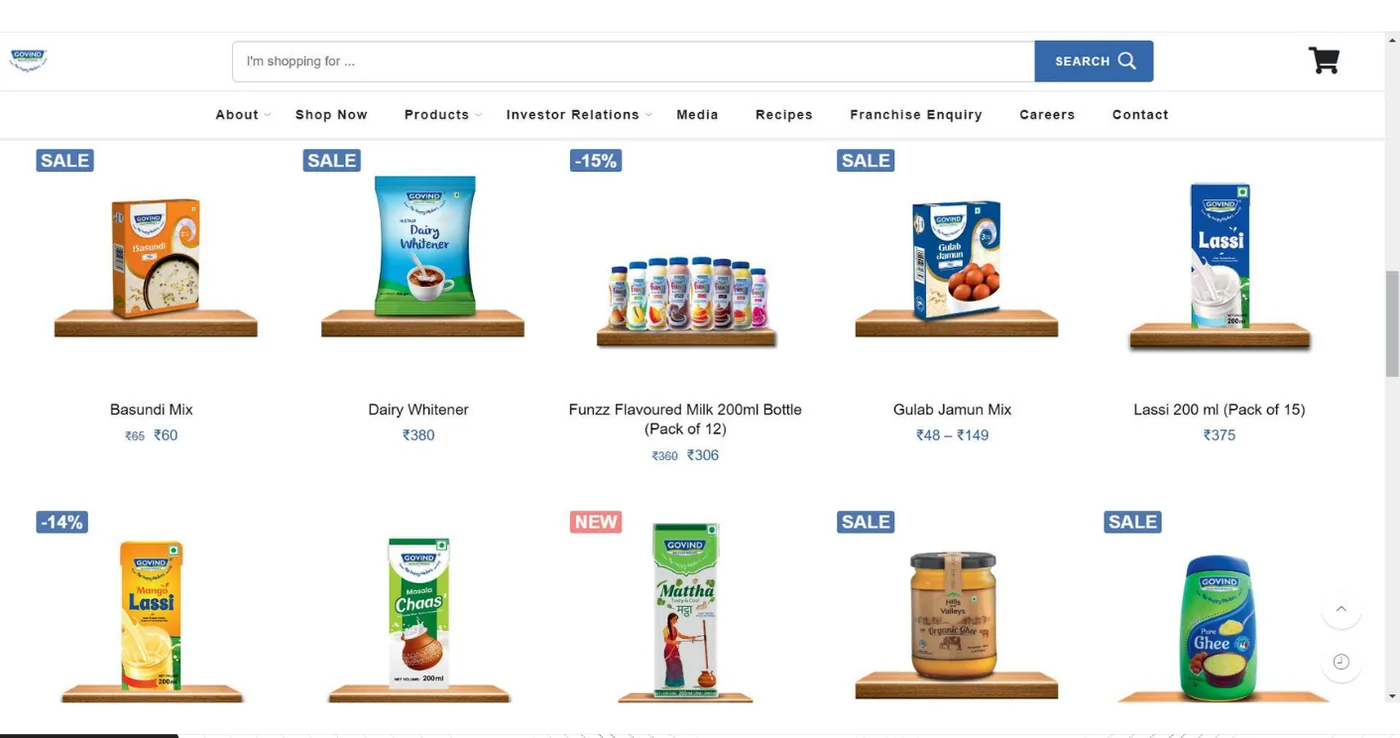 Govind Milk & Milk Products — E-commerce, Social & Content Marketing